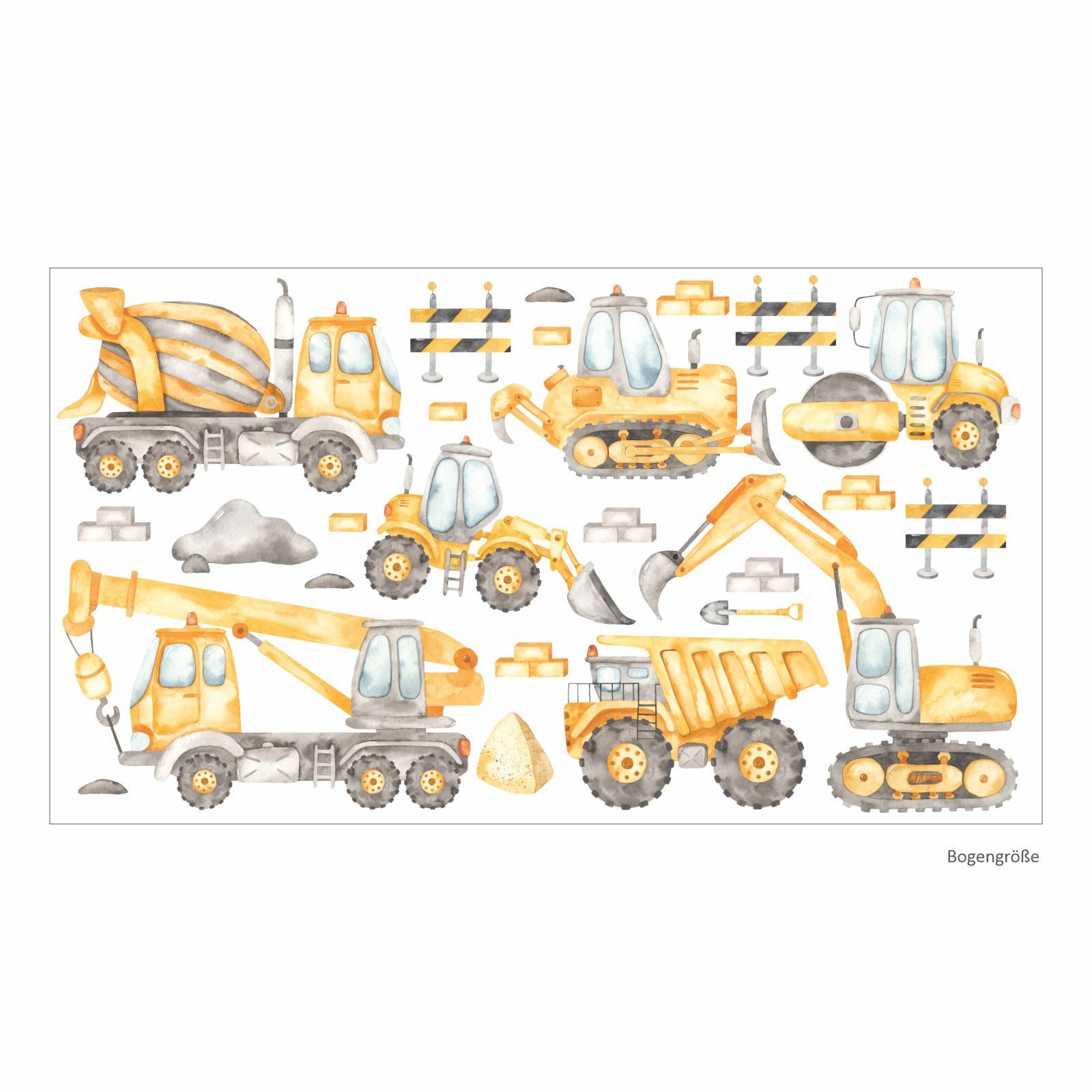 nikima Wandtattoo 206 Wandtattoo Baustelle Aquarell günstig online kaufen