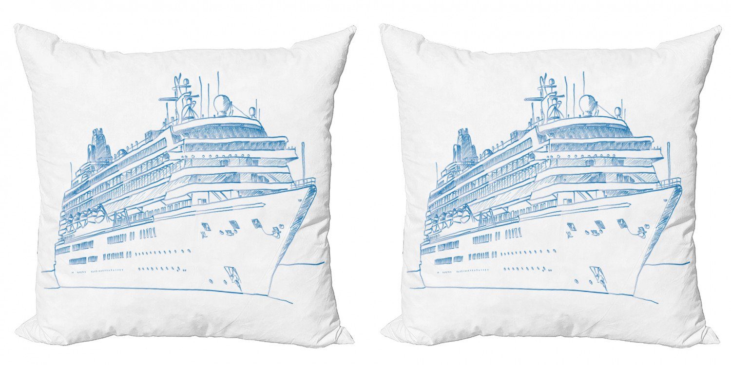 Kissenbezüge Modern Accent Cruise (2 Stück), Reisen Boot Abakuhaus Marine Doppelseitiger Liner Digitaldruck