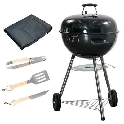 Outsunny Holzkohlegrill BBQ Grill, Set, 1 x BBQ-Grill, BxTxH: 65x65x108 cm