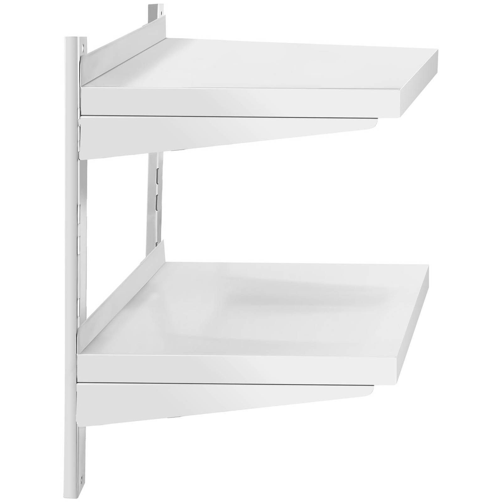 Royal Catering Hängeregal 60 x 40 cm Wandbord Doppel Wandregal Edelstahl Regal 2 Ablagen, verschiedene Größen
