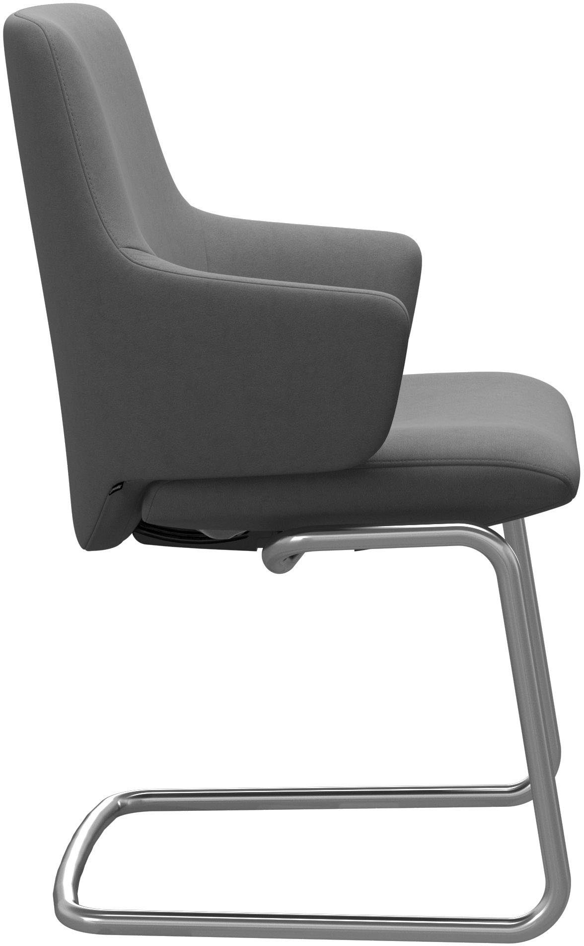 Stressless® Polsterstuhl Laurel, Low Back mit Armlehne, Größe L, mit Beinen aus Stahl in Schwarz matt
