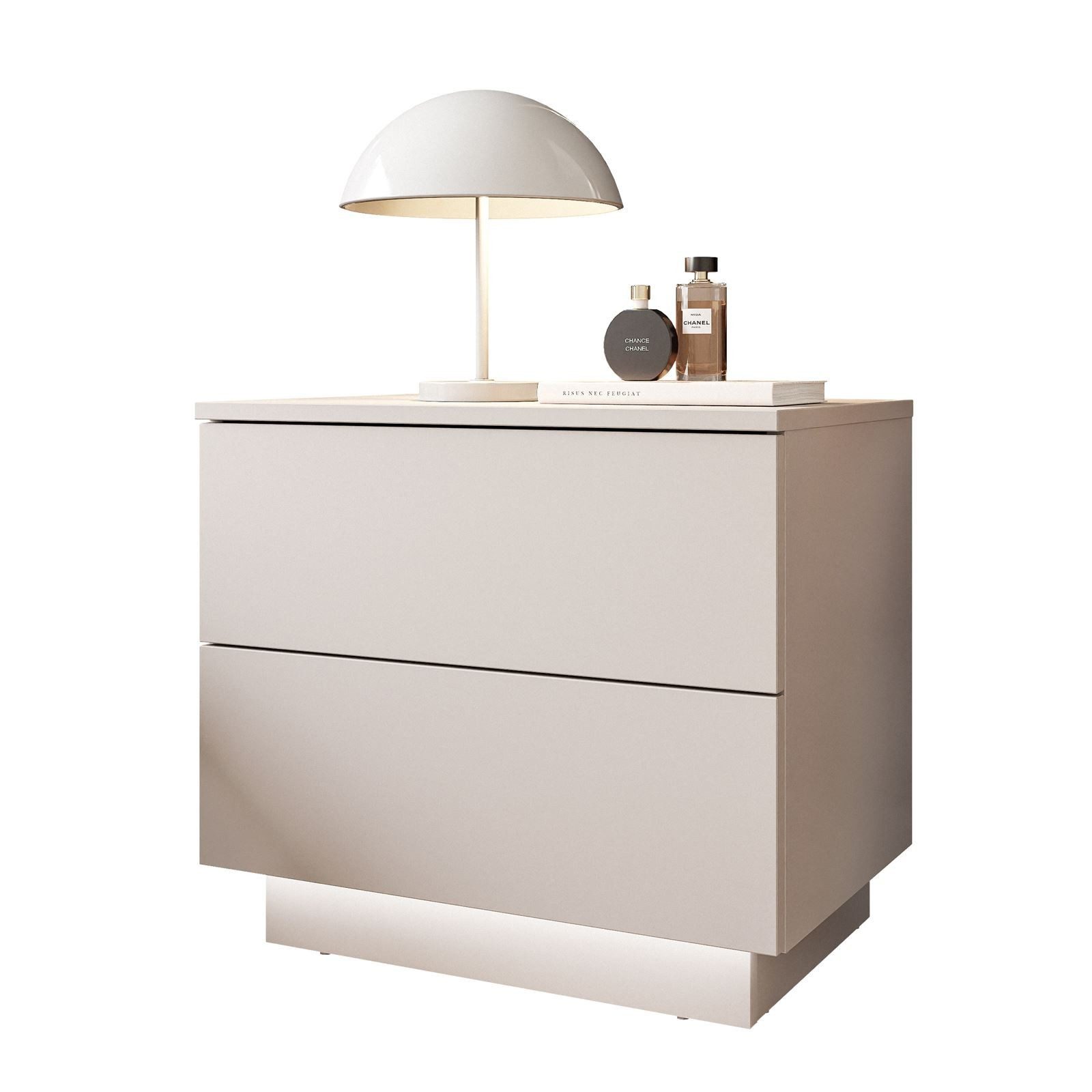 Lookway Nachttisch LINA Kaschmir II mit LED Beleuchtung, Breite 55 cm günstig online kaufen