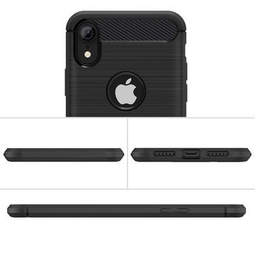 CoolGadget Handyhülle Carbon Handy Hülle für Apple iPhone XR 6,1 Zoll, robuste Telefonhülle Case Schutzhülle für iPhone XR Hülle