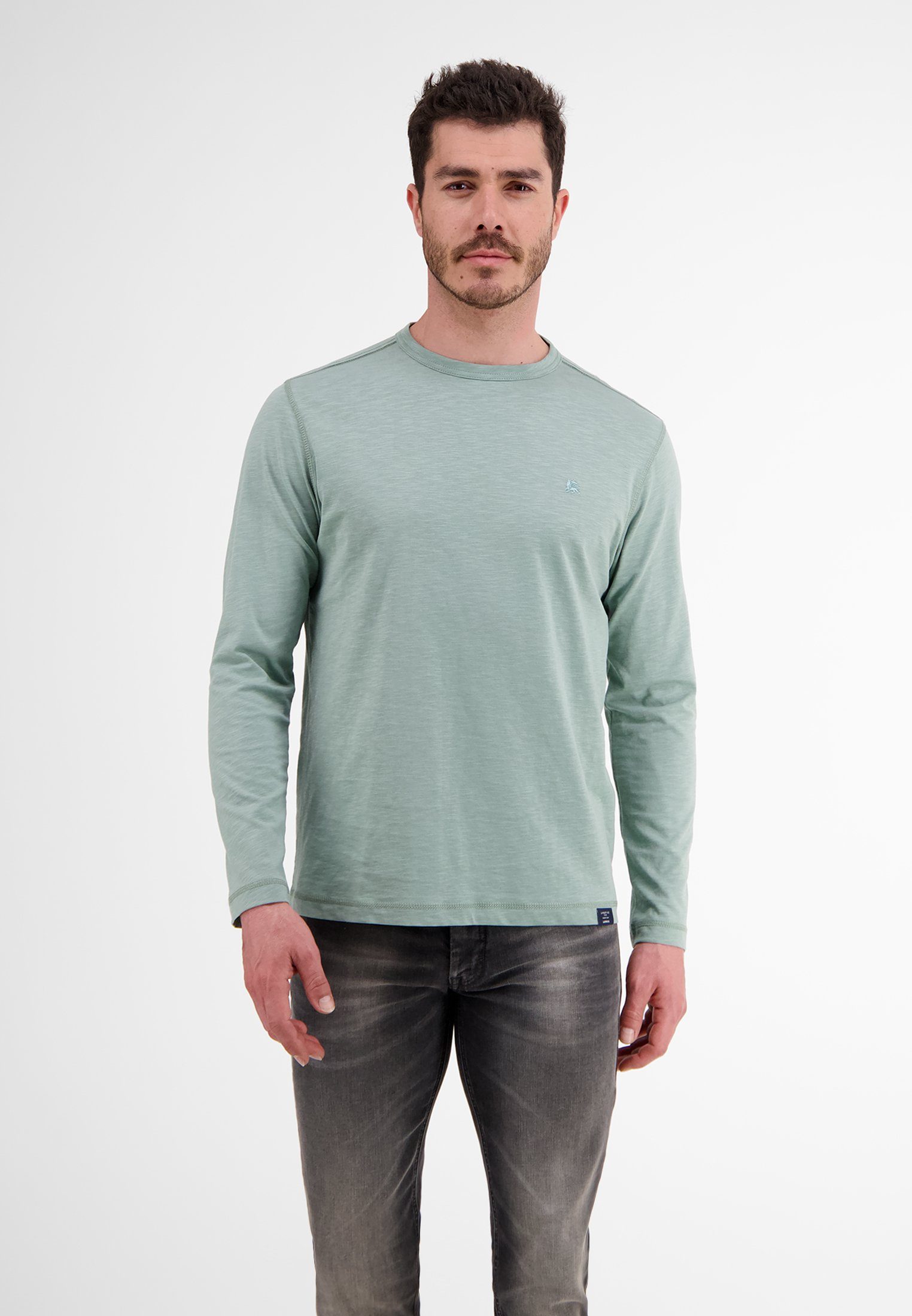 Strukturqualität in Longsleeve LERROS LERROS Longsleeve GREEN KIWI