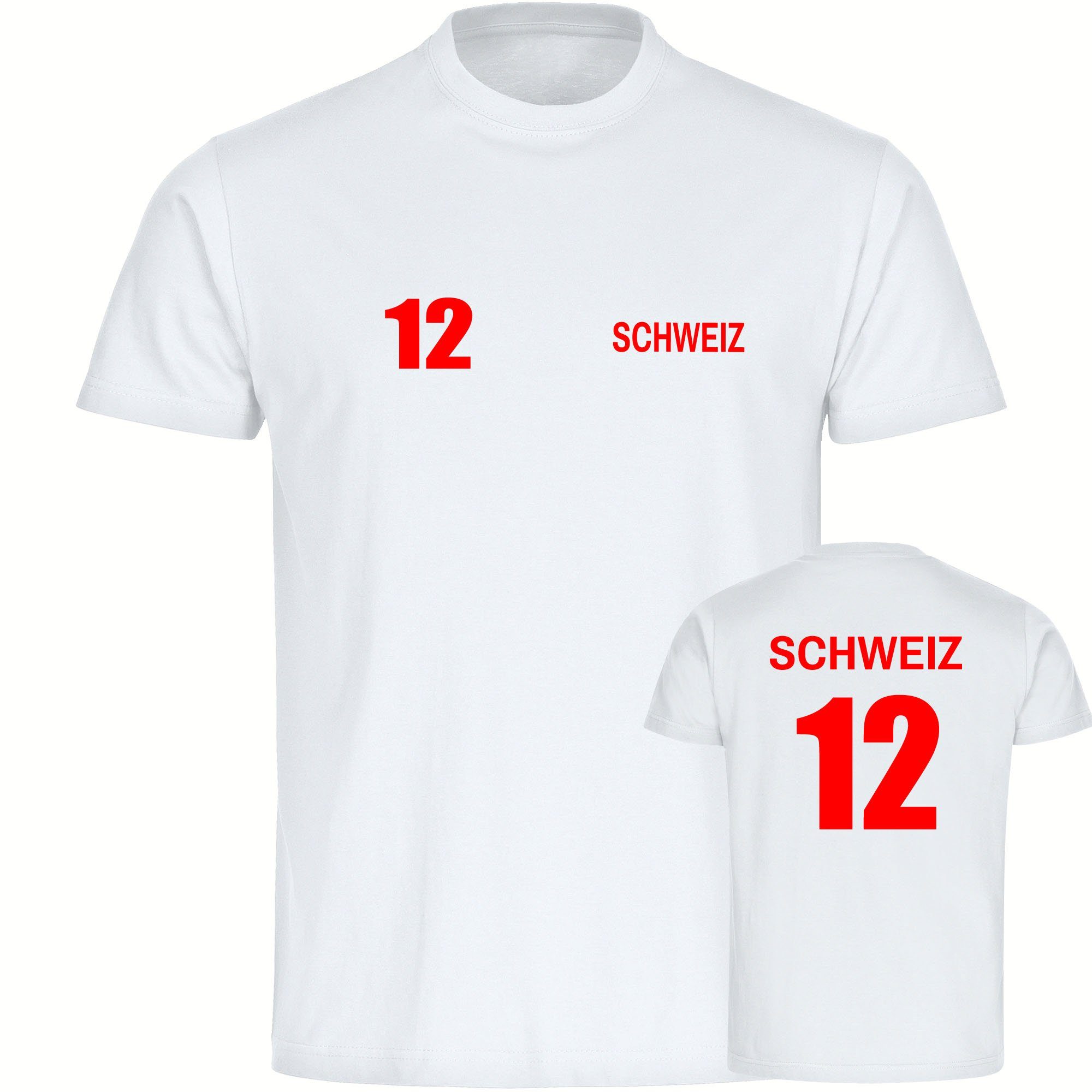 multifanshop T-Shirt Kinder Schweiz - Trikot 12 - Boy Girl