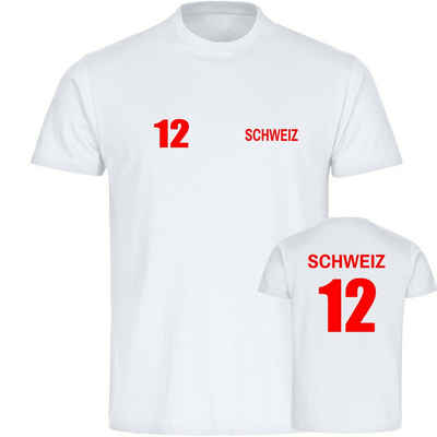 multifanshop T-Shirt Herren Schweiz - Trikot 12 - Männer