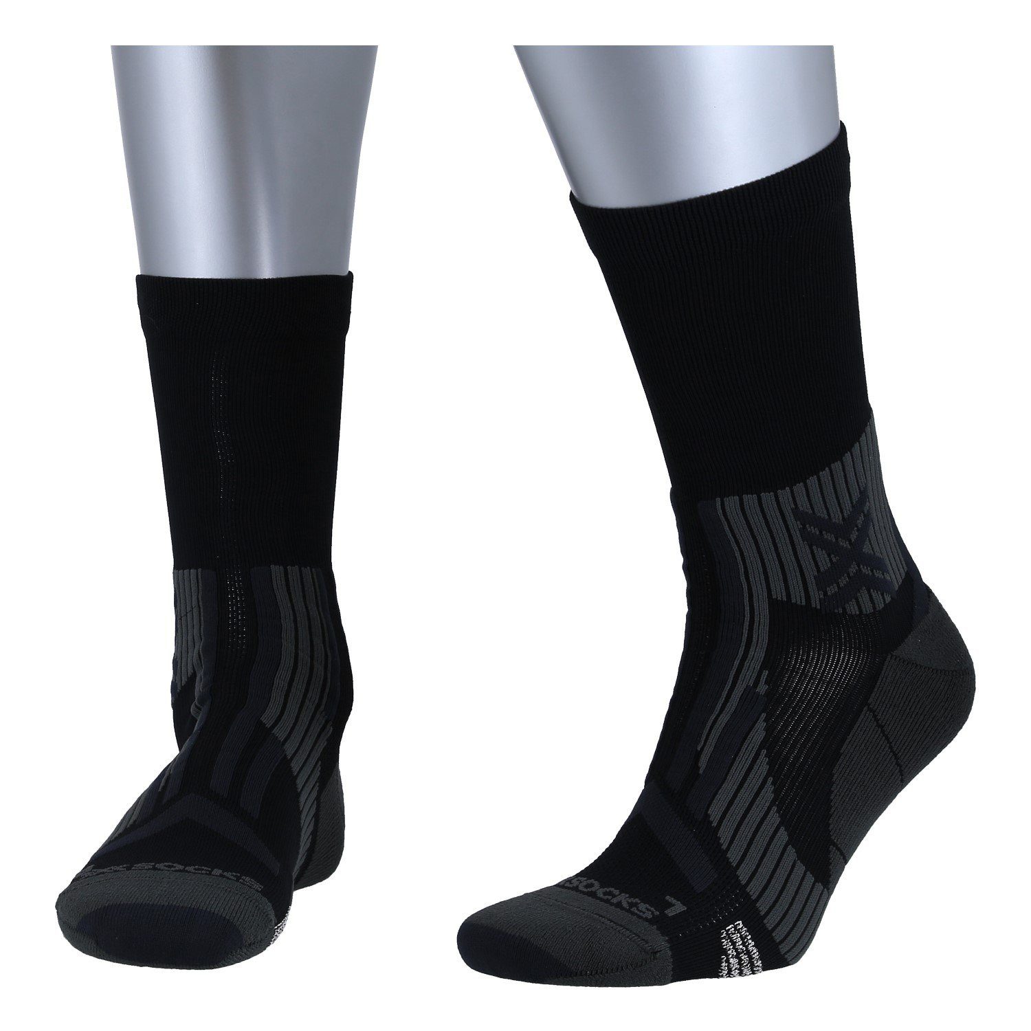 Laufsocken Trailrun Expert Crew (für Traillaufe) schwarz/charcoal Herren - 1 Paar