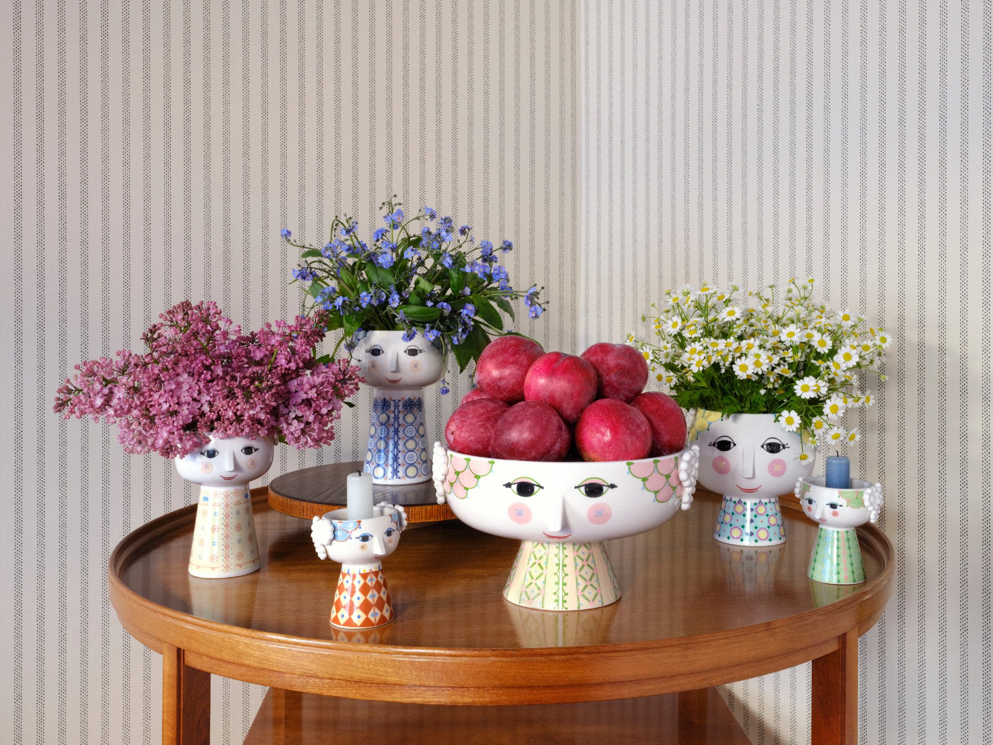 Bjørn Wiinblad Schale Bjørn Wiinblad Eva Schale auf Fuß, soft pink, Keramik