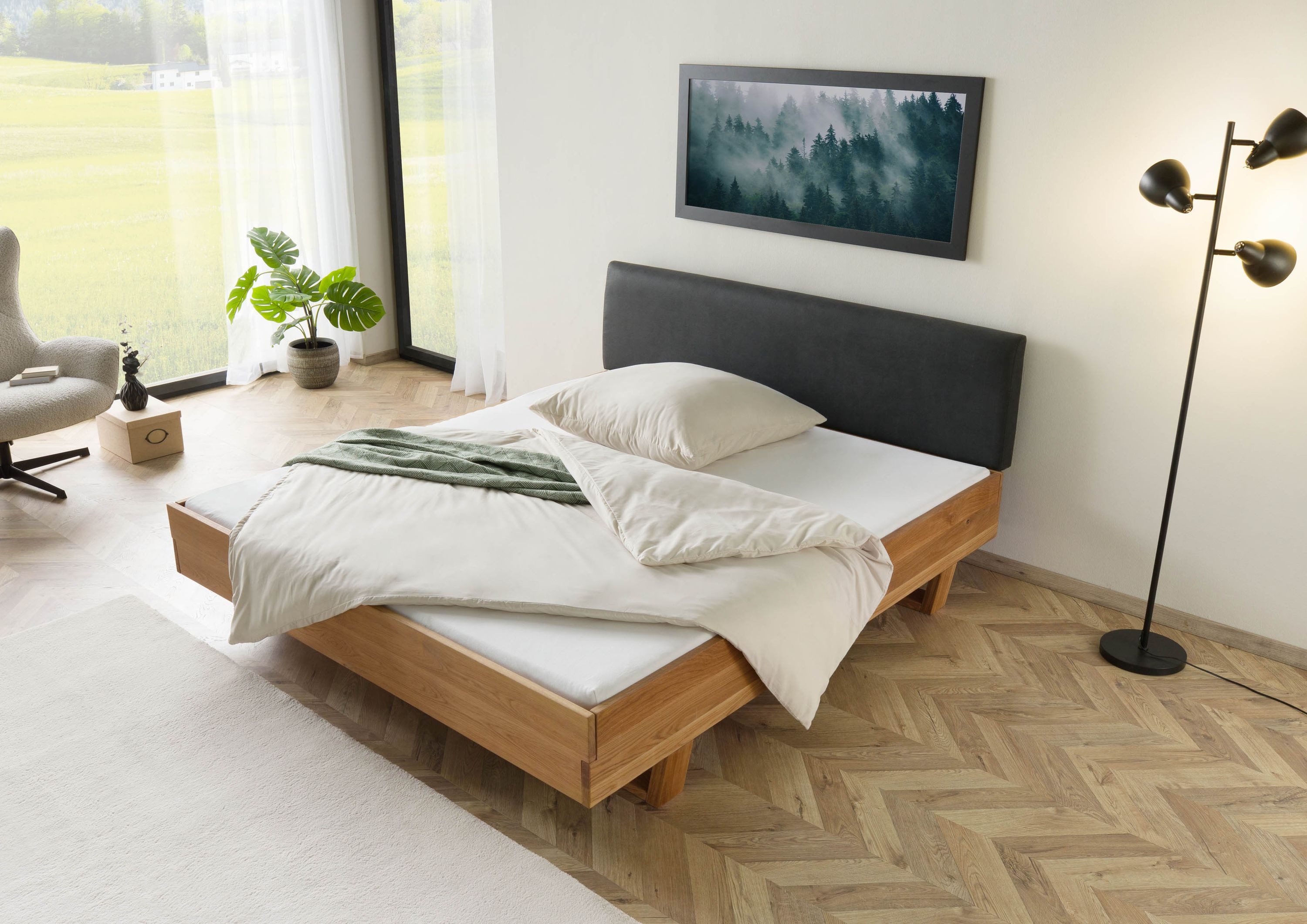 Massivmoebel24 Massivholzbett FICHTELBERG (Eiche 140x200x85 natur geölt, Ko günstig online kaufen