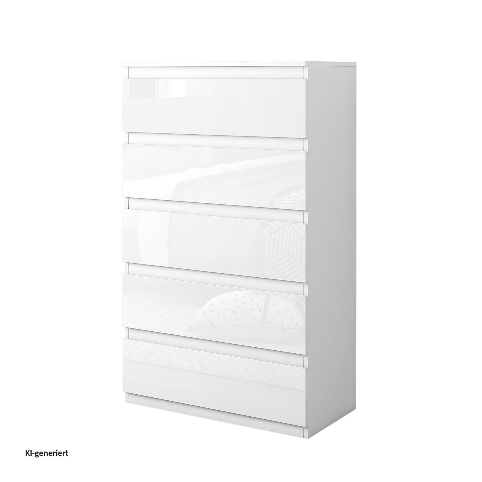 HTI-Living Kommode Kommode Kenji 5 Schubladen Hochglanz Weiß (Stück, 1 St., 1 Kommode), Sideboard