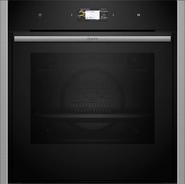 NEFF Pyrolyse Backofen N 90 B64CS71N0, mit Teleskopauszug nachrüstbar, Hydrolyse, Versenkbare Slide & Hide® Tür & einfaches …