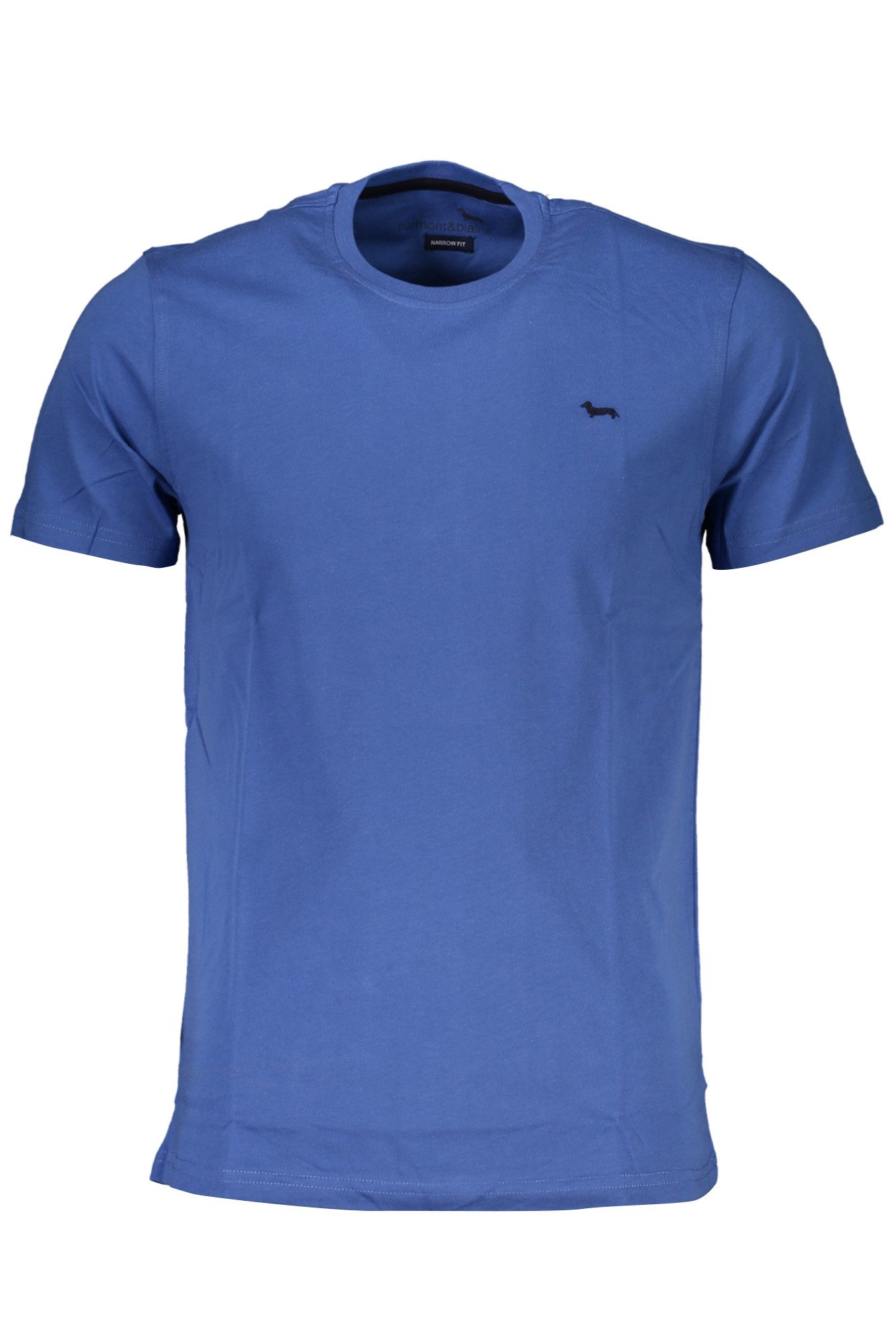 Harmont & Blaine T-Shirt Herren Slim Fit Blaues T-Shirt mit Stickerei und