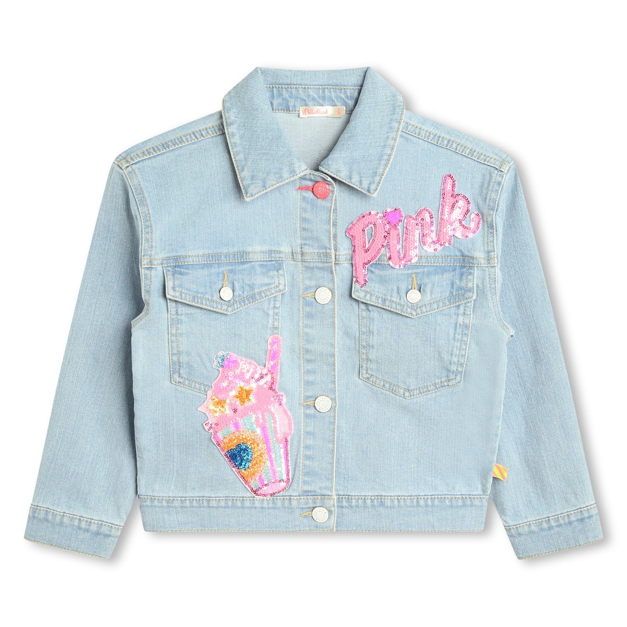 Billieblush Jeansjacke Billieblush coole Jeansjacke blau mit Pailletten in Pink