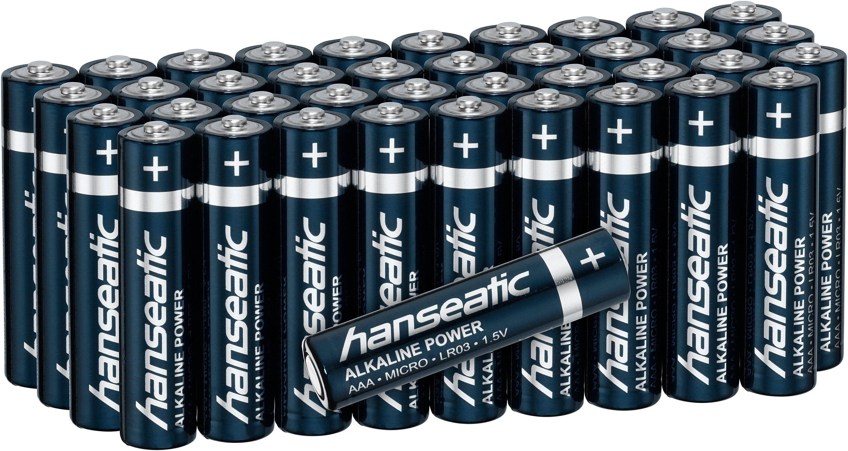AAA St), Power, Micro Pack Alkaline Lagerfähigkeit Jahren zu LR03 5 40er Batterie, Hanseatic (40 bis