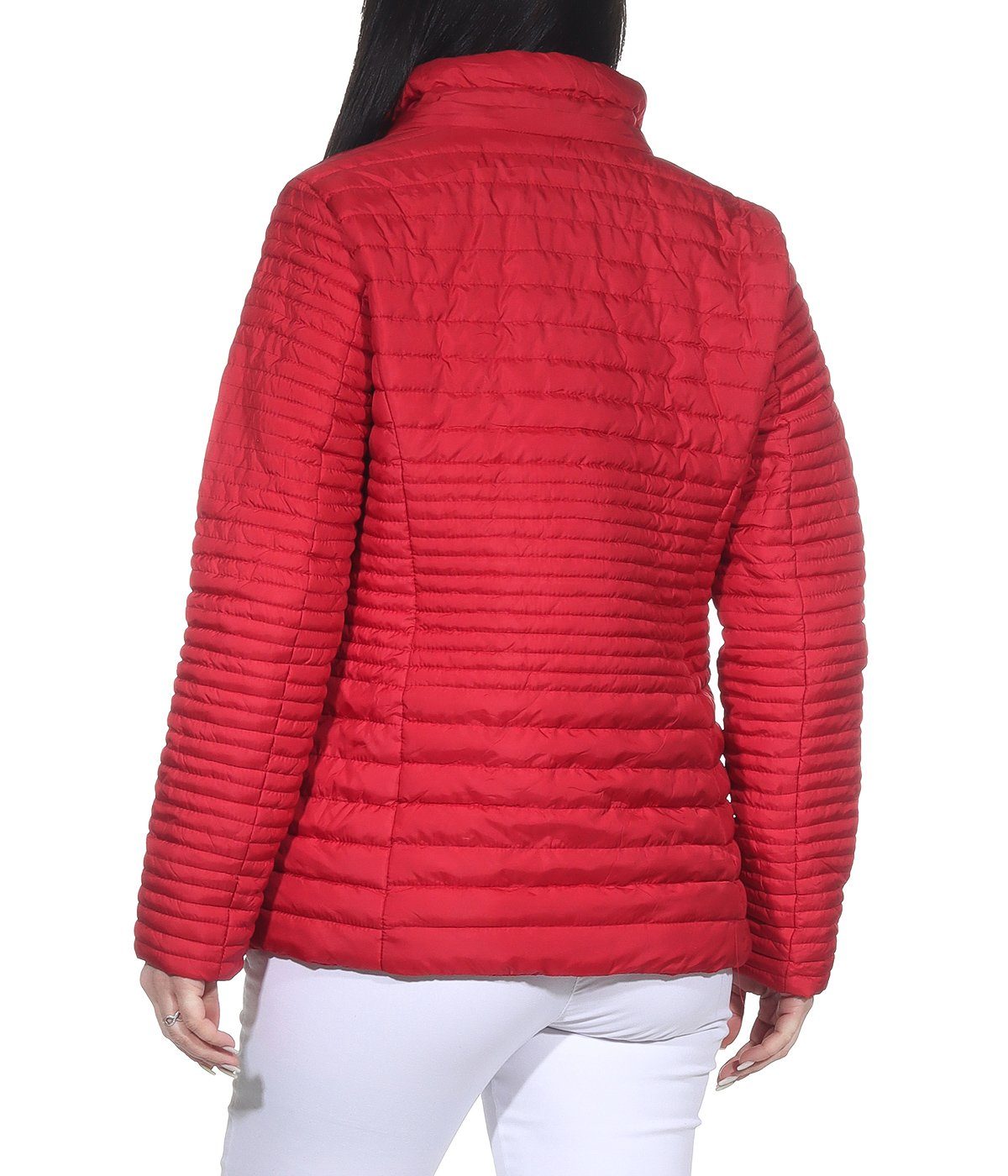Übegrangsjacke leichte Sommerjacke großen auch Größen Damenmode Damen leichte erhältlich, angenehm in Jacke Rot Outdoor Steppjacke Aurela