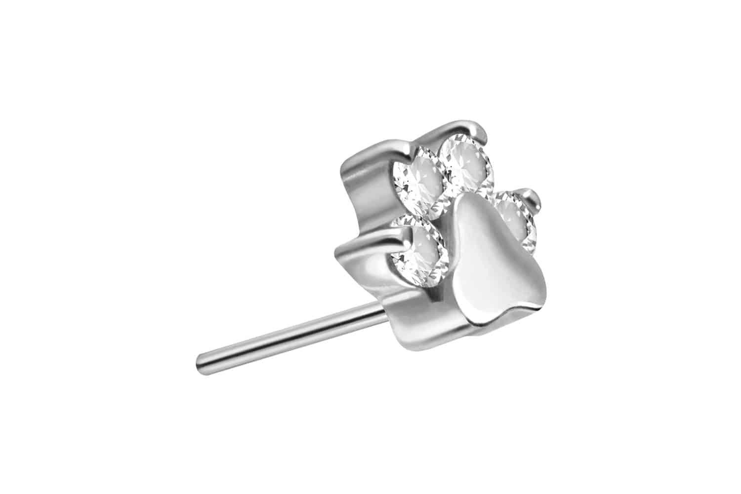 Piercing-Set Titan Aufsatz mit Push Pin KRISTALLPFOTE