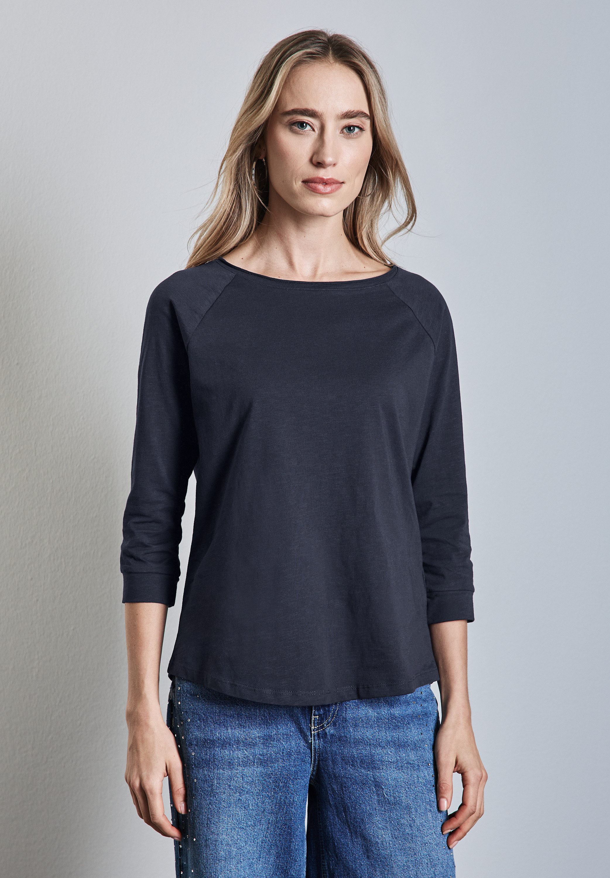STREET ONE 3/4-Arm-Shirt, aus reiner Baumwolle günstig online kaufen