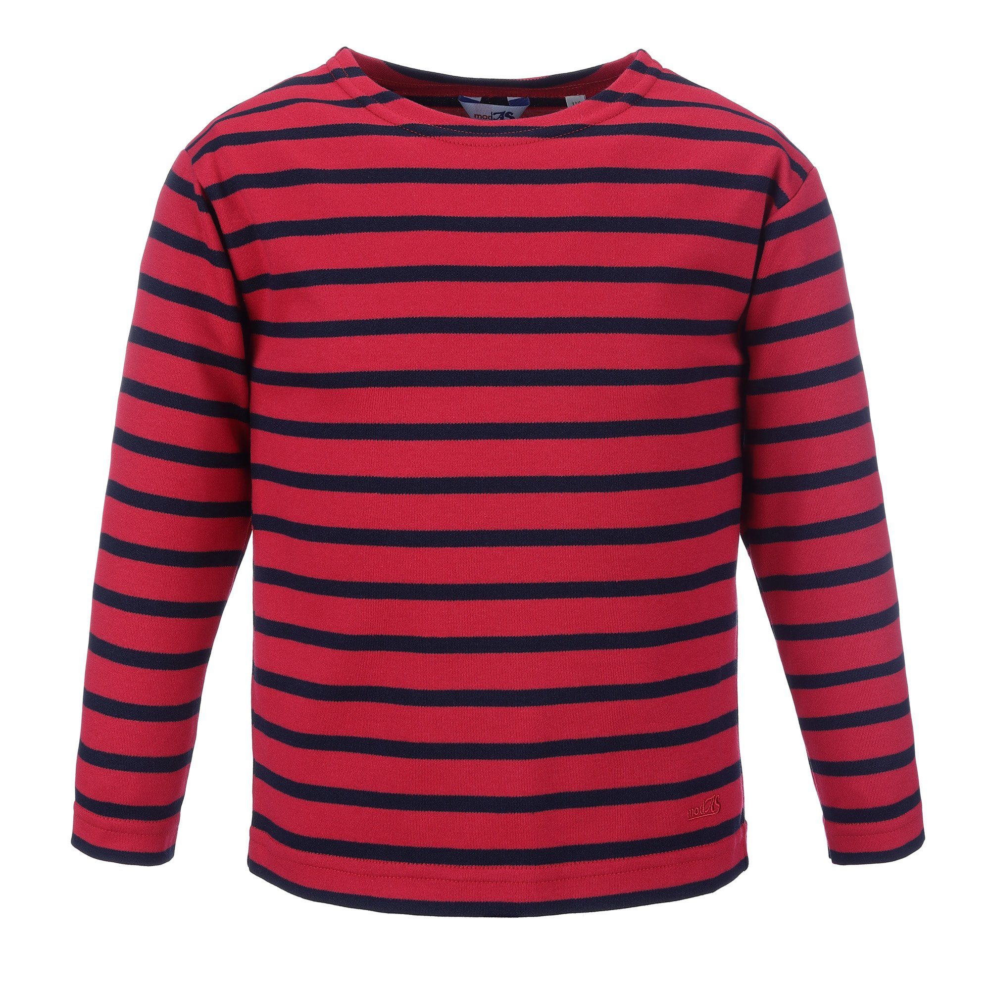 blau (31) Jungen Kinder Longsleeve modAS mit rot Langarmshirt Mädchen Shirt Bretonisches / für Streifen