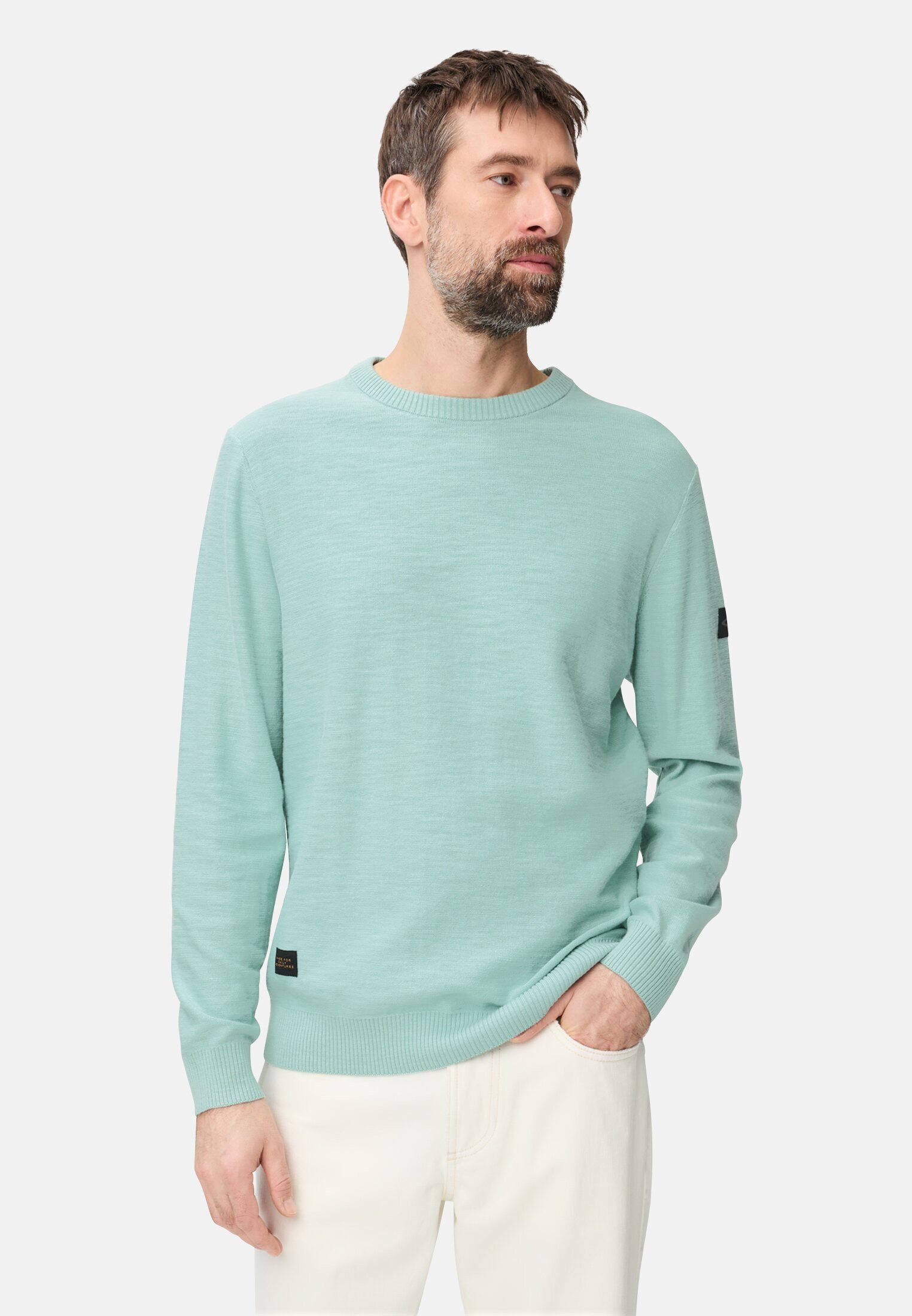 Strickpullover aus reiner Baumwolle Langarm