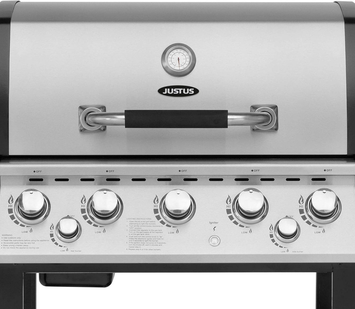 JUSTUS Gasgrill "Mars", elektrische Zündung, 5 + 2 Brenner, 158 x 62 x 122 cm (L x B x H)