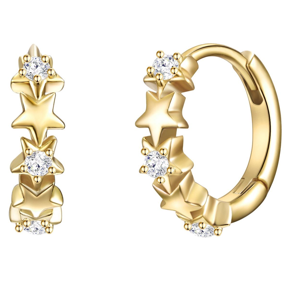 Glanzstücke München Paar Creolen Sterne gelbgold, aus Sterling Silber günstig online kaufen