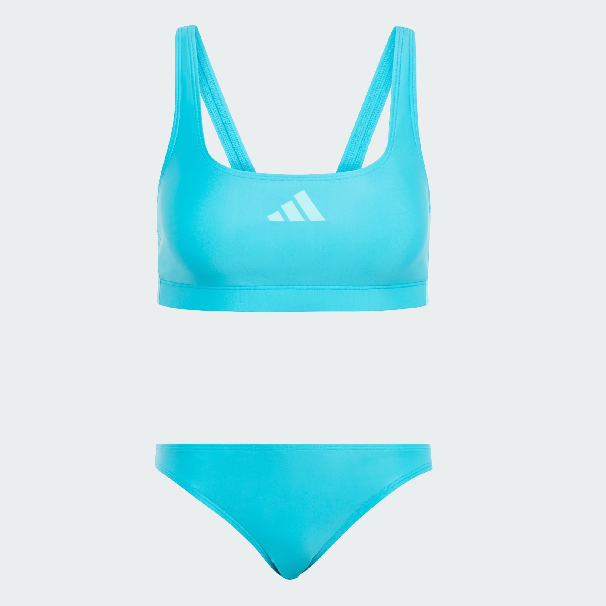 adidas Performance Bustier-Bikini 3-STREIFEN BIKINI V-FÖRMIGER RÜCKENAUSSCHNITT (1-St)