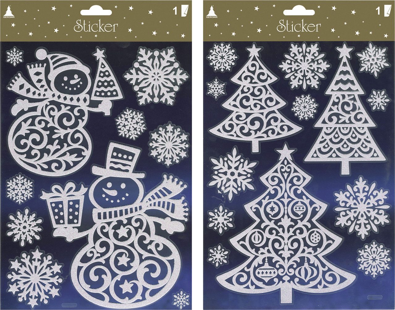 Rodermund Fensterbild Fensterbild Weihnachten Sticker mit Glitzer 32 x günstig online kaufen