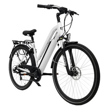 AsVIVA E-Bike CityBike 28" B15_FBA AsVIVA Elektrofahrrad Pedelec weiß, 7 Gang Shimano Shimano Tourney / SIS RevoShift Schaltwerk, Kettenschaltung, Heckmotor, 504 Wh Akku