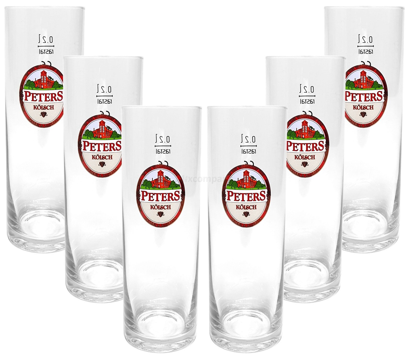 Gläser-Set Peters Kölsch Stangen Bierglas Glas Gläser-Set - 6x Stangen 0,2l