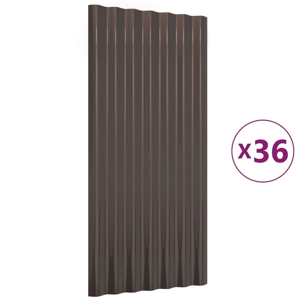 vidaXL Dachschindeln 80 x 36 cm Dachpaneele 36 Stk Pulverbeschichteter Stahl Braun 80x36 cm