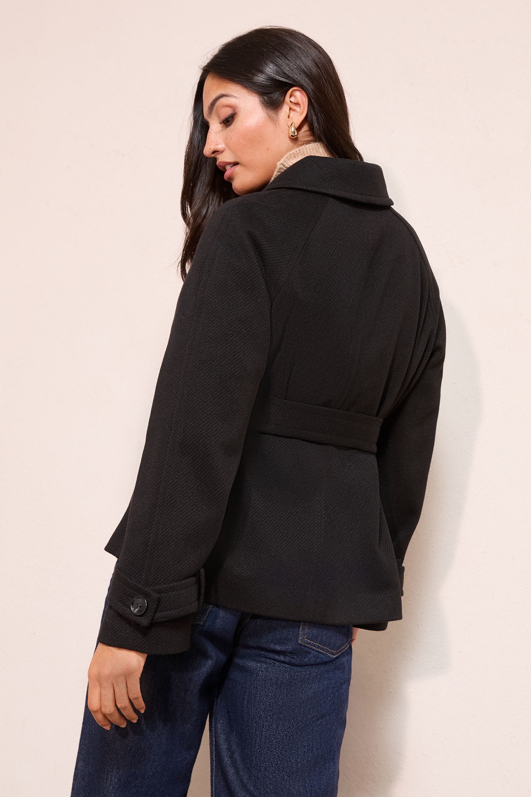 Friends Like These Kurzmantel Friends Like These kurze Twilljacke mit Gürtel (1-tlg)