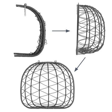 Juskys Hängesessel Aria, Polyrattan Doppelhängesessel, Schaukel mit Gestell & Kissen