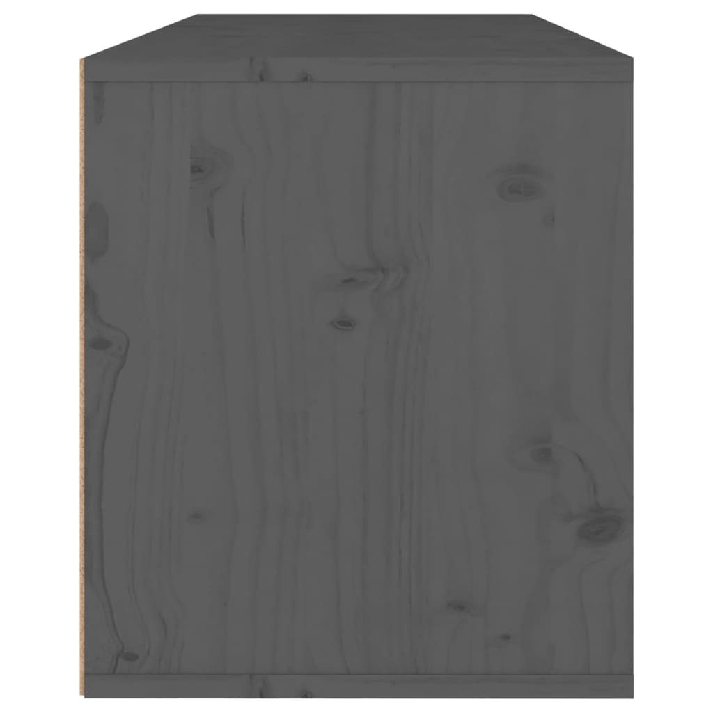 vidaXL Regal Schränkchen Kiefer Massivholz 80x30x35 Wandschrank Grau cm
