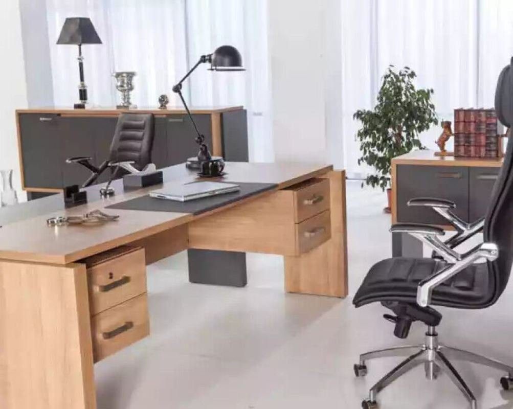 Tisch Schreibtisch) Design Schreibtisch (1-St., Einrichtung Schreibtisch Möbel Büro Luxus JVmoebel Holz