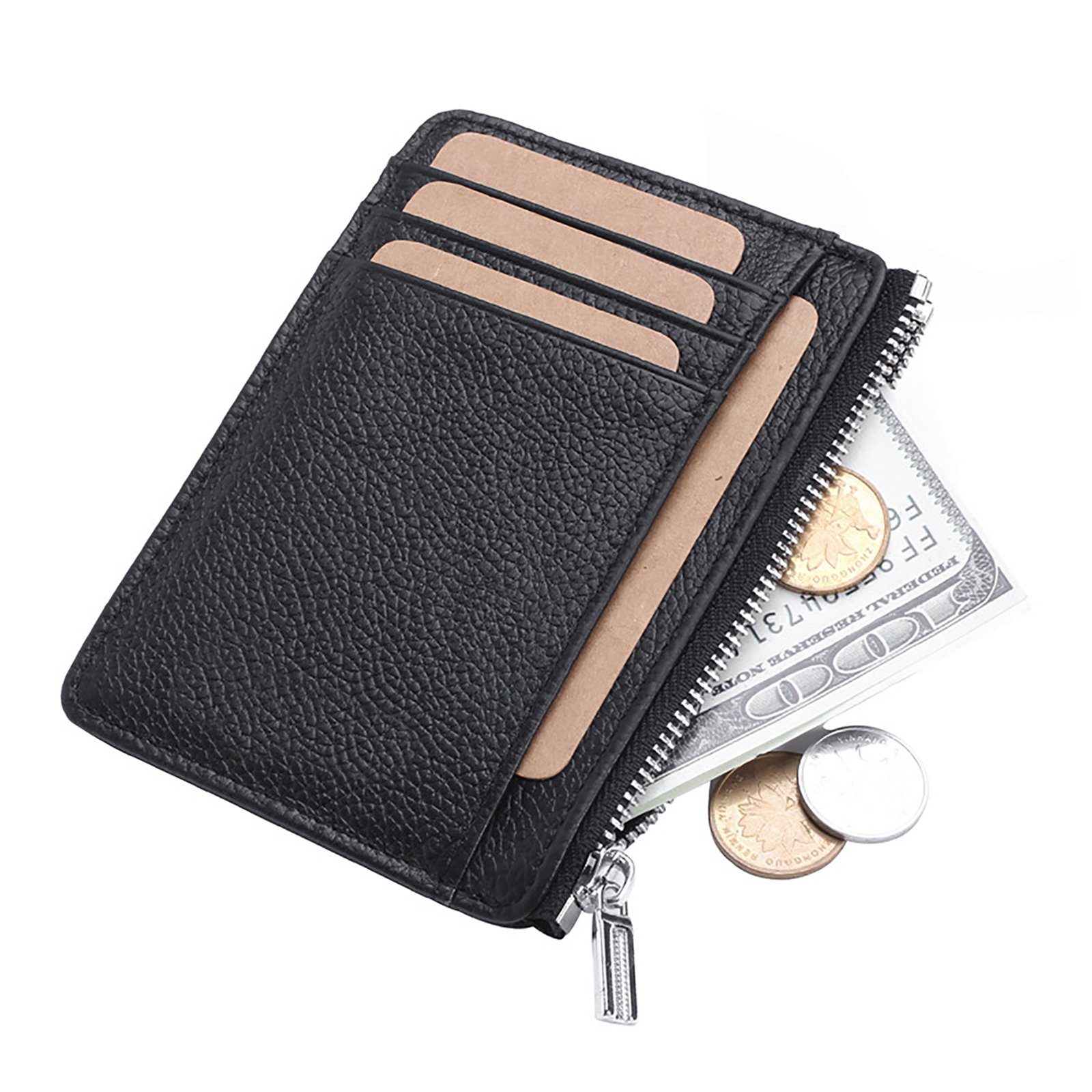TAN.TOMI Geldbörse Geldbörse klein, Visitenkartenetui Leder mit Münzfach/Kleingeldfach, hochwertigem Leder