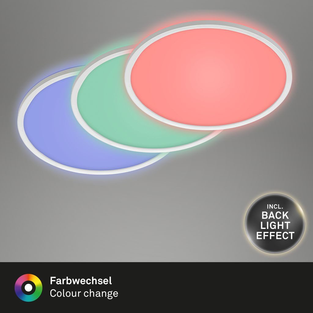 Briloner Leuchten LED Deckenleuchte 7094-416, Dimmfunktion, LED fest integriert, 2700K - Extra-Warmweiß, Deckenlampe, 42x2,8cm, Weiß, 22W, Wohnzimmer, Schlafzimmer, Küche