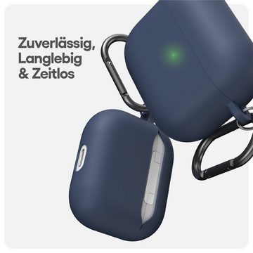 KeyBudz Kopfhörer-Schutzhülle Hybrid Shell Schutzhülle für AirPods 3 mit Karabinerhaken, stoßfest, kratzfest, mit Schlüsselanhänger