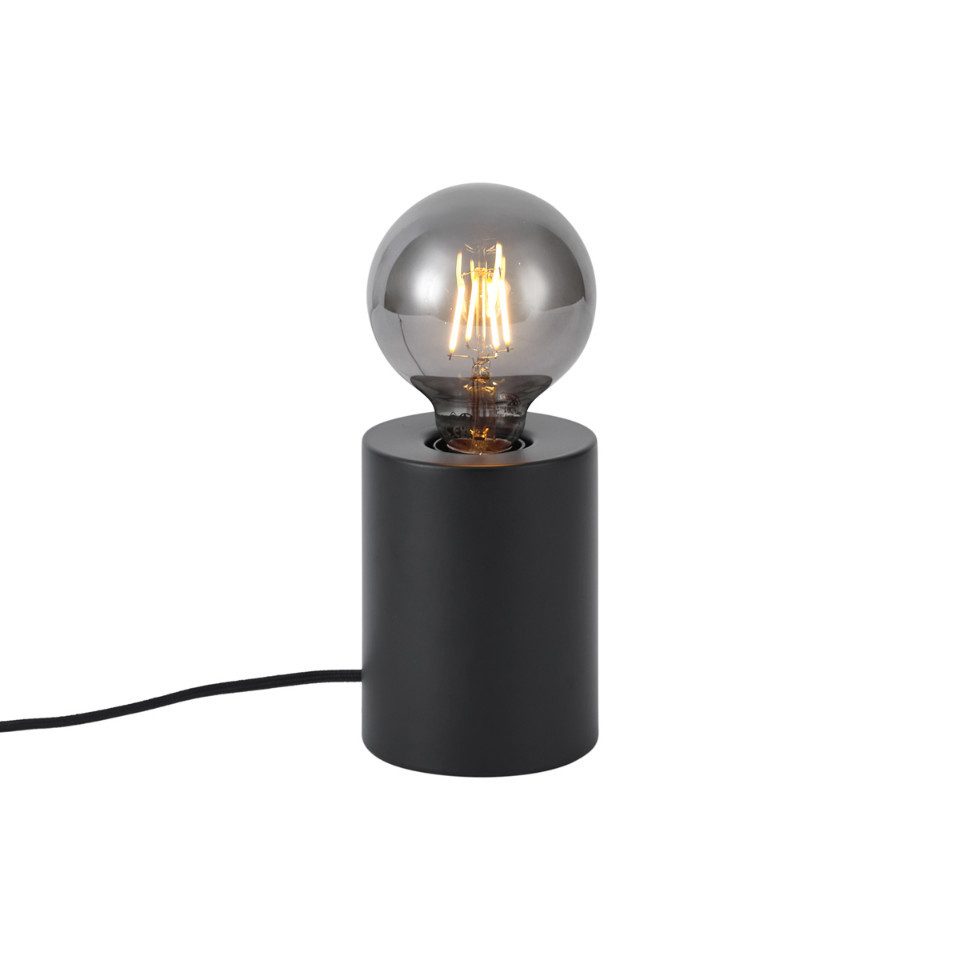 Qazqa Tischleuchte Cylinder, ohne Leuchtmittel, Warmweiß, QAZQA Tisch­leuchte, e27, Schwarz, Stahl, Modern