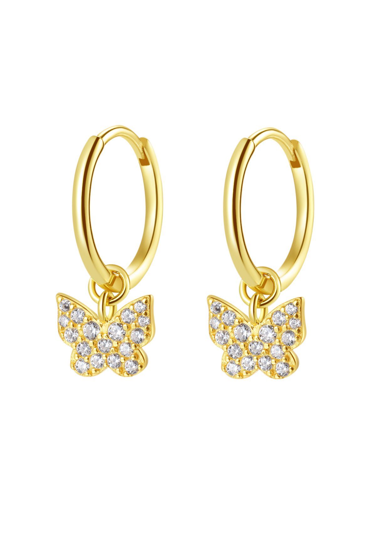 Hey Happiness Paar Creolen Schmetterling mit Zirkon, Zarte 925 Silber Ohrri günstig online kaufen