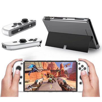 zggzerg 6 in 1 Zubehör Set für Nintendo Switch OLED Switch-Controller (Tasche & Schutzfolie, Transparent Hülle, Support Station)