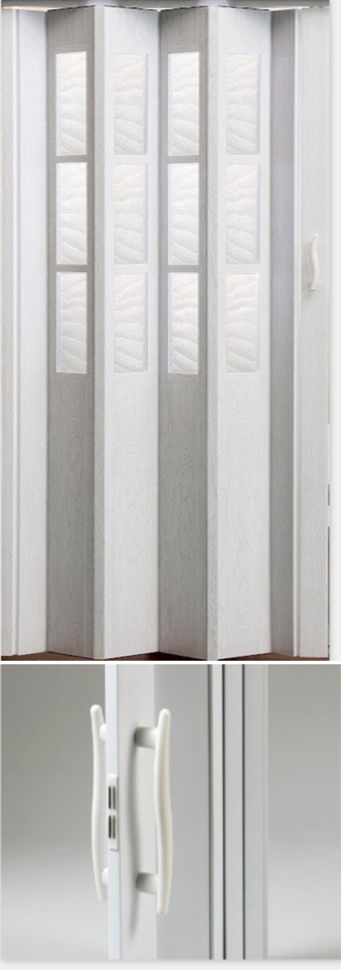 Vivaldi Falttür Schiebetür Tür weiß gewischt Fenster H. 203 cm B. bis 84 cm cl281 (1 Karton, 1-St., 1 Set), teils vormontiert