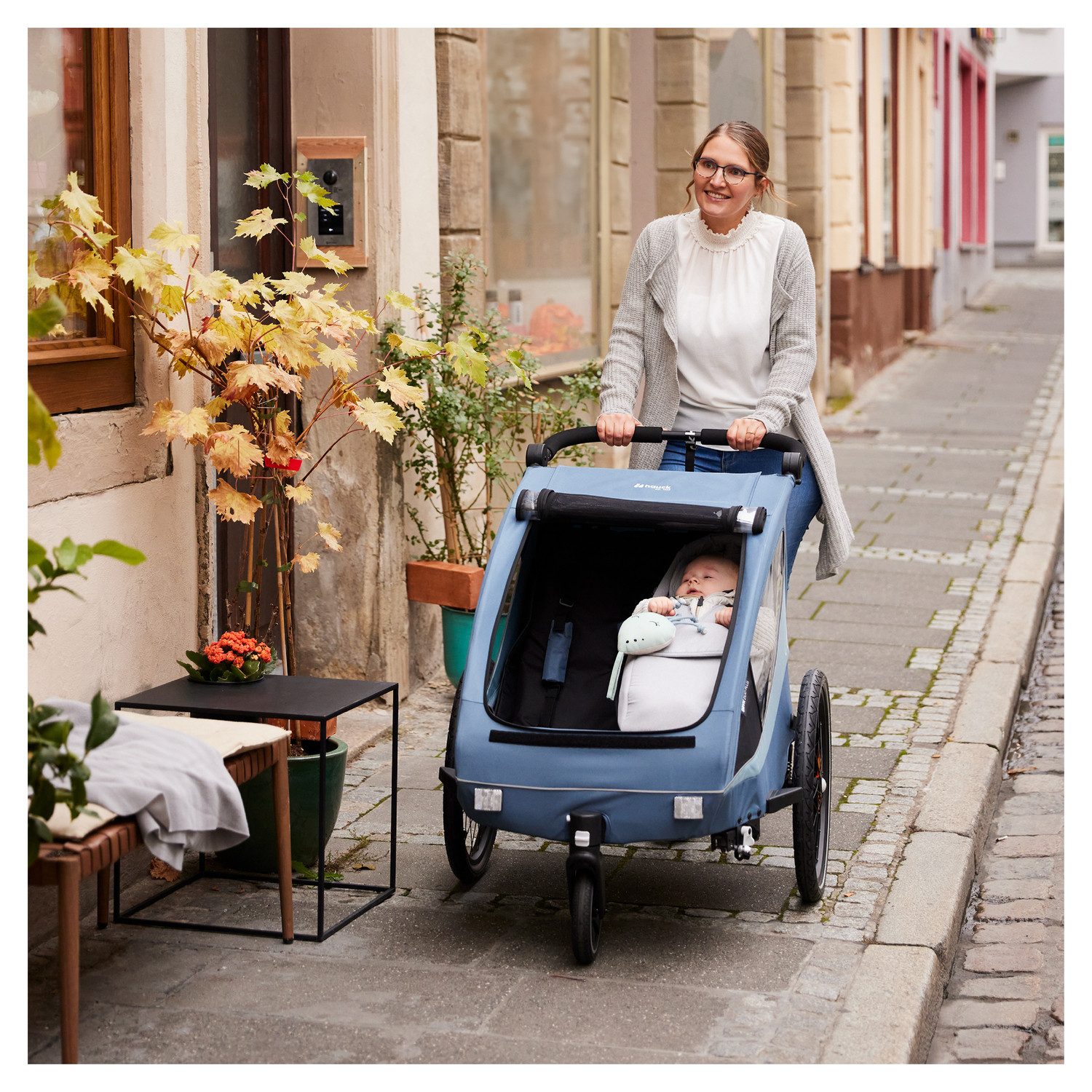 Hauck Fahrradkinderanhänger 2in1 Bike Trailer und Buggy Dryk Duo Plus, black, für 2 Kinder; inklusive Deichsel