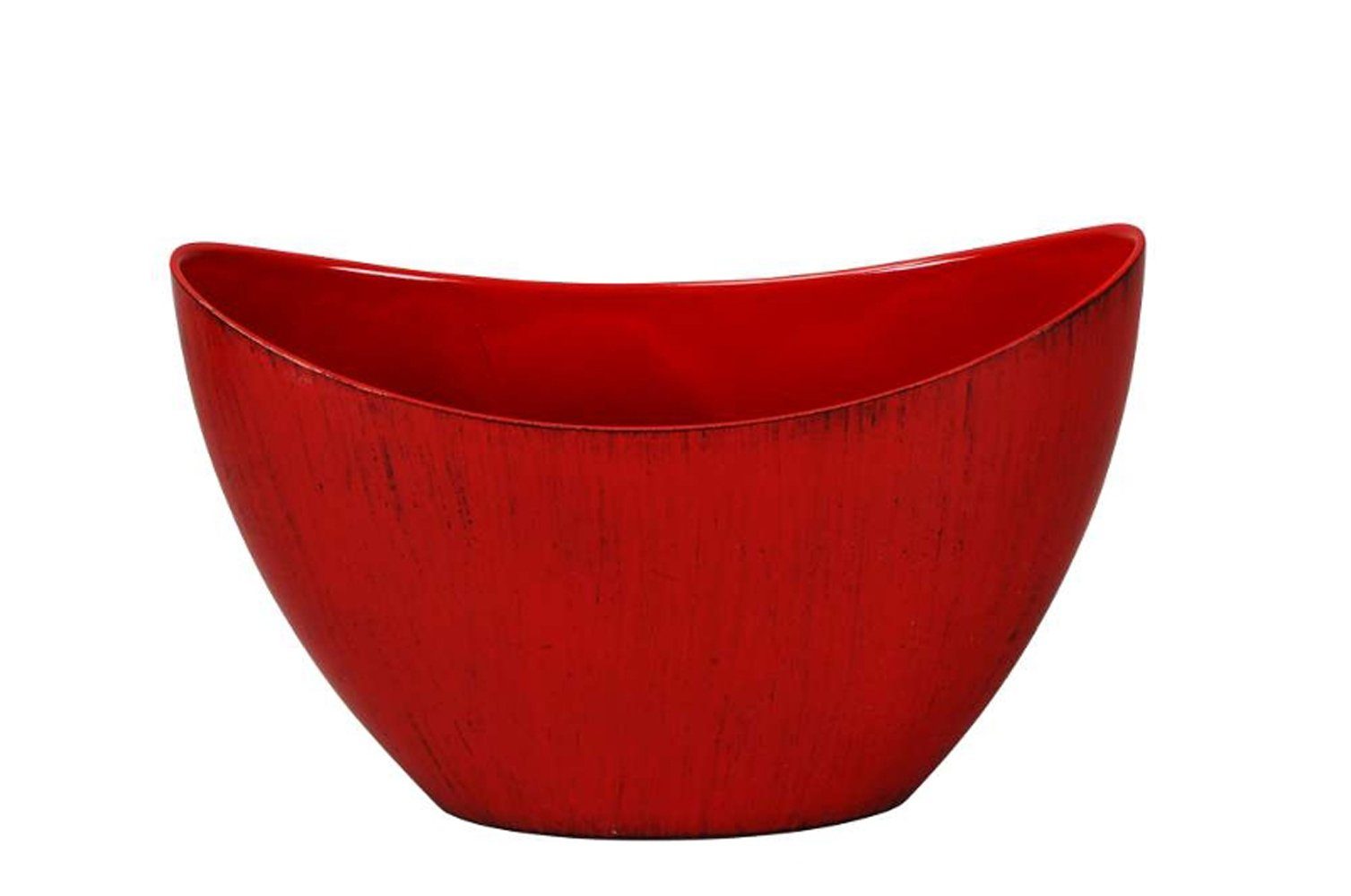 Posiwio Dekoschale Posiwio Dekoschale Schale Jardiniere oval rot 24x10xH14,5cm Poly (1 St)