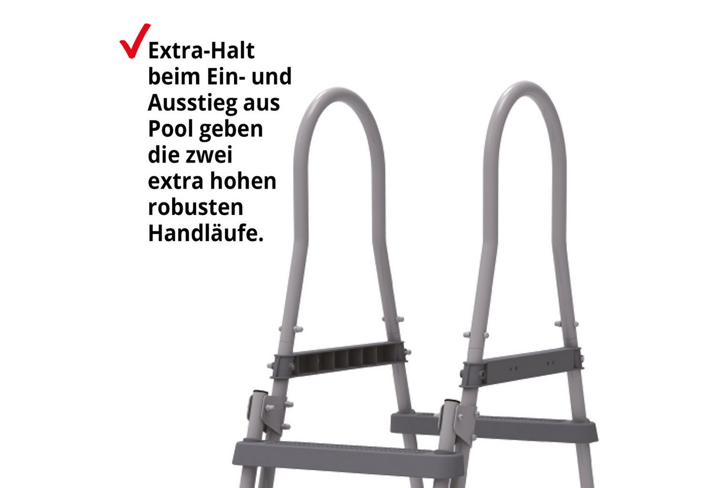 Thumbnail - Hecht Poolleiter bis 107 cm Beckenhöhe mit Kindersicherung bis 100 kg