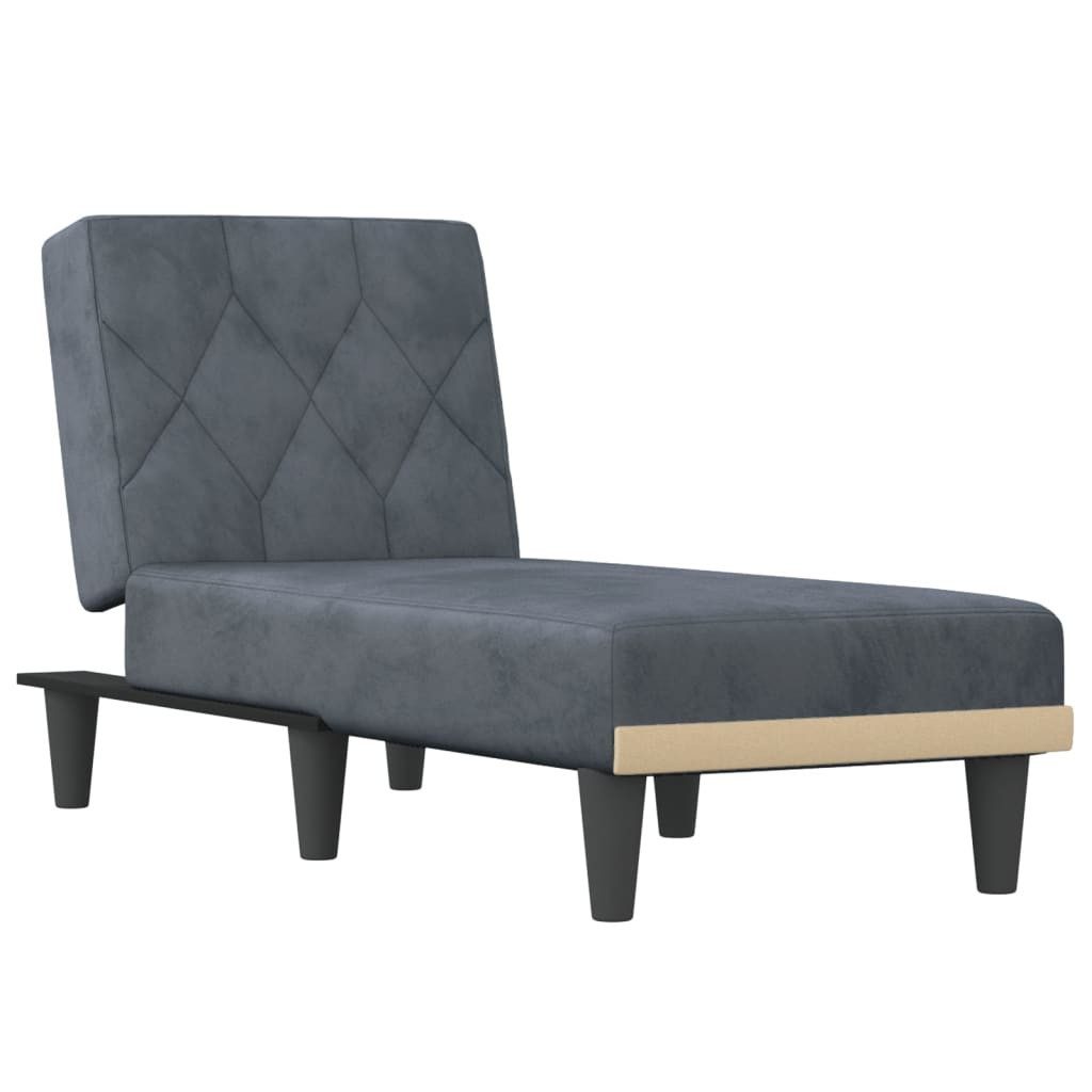vidaXL Chaiselongue, Liegesofa Dunkelgrau Samt