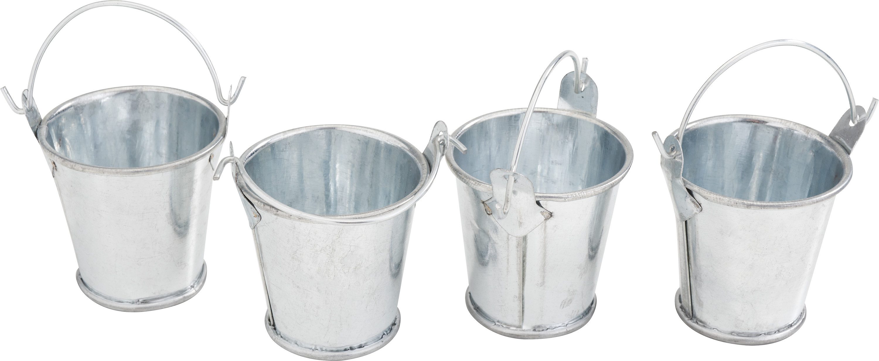 VBS Dekofigur Miniatur Zinkeimer (4 St), 4 Stück