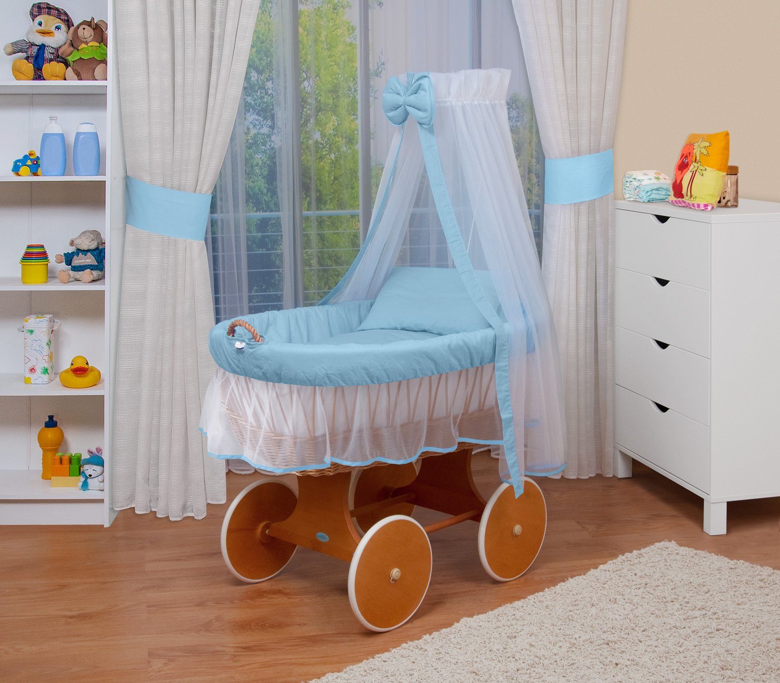 Waldin Stubenwagen Waldin Baby Stubenwagen-Set mit Ausstattung,XXL