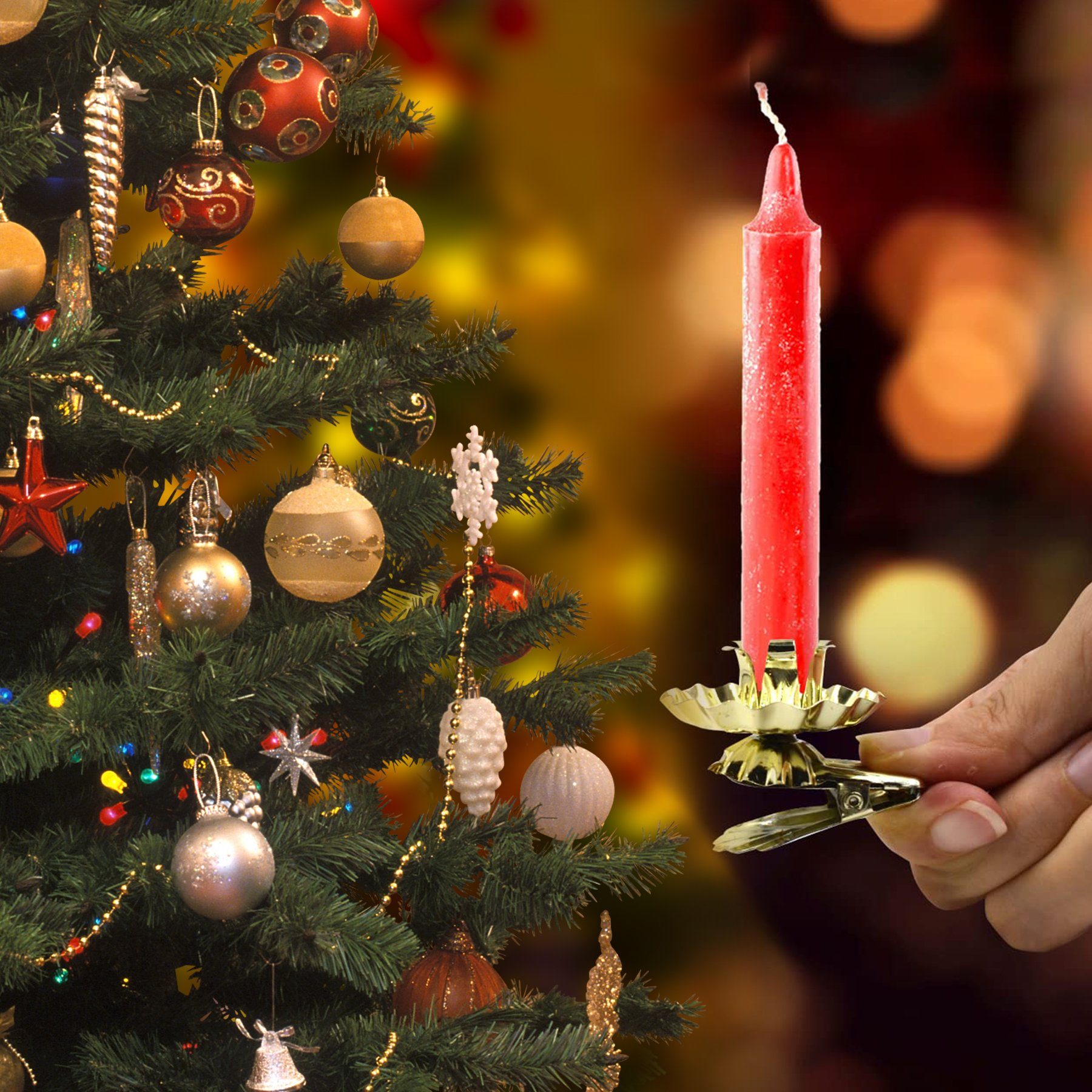 Kerzenzwicker Gold Kerzen Clip CALIYO Metall Weihnachtsbaum Clips (20 mit St), Kerzenständer Kerzenständer 20 Traditionelle