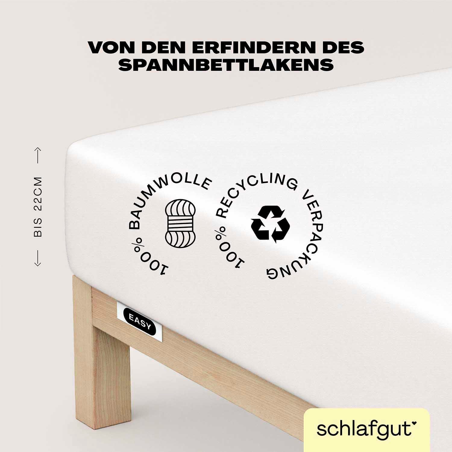Schlafgut Spannbettlaken EASY JERSEY Bettlaken, 150 g/m², 100% Baumwolle, S günstig online kaufen