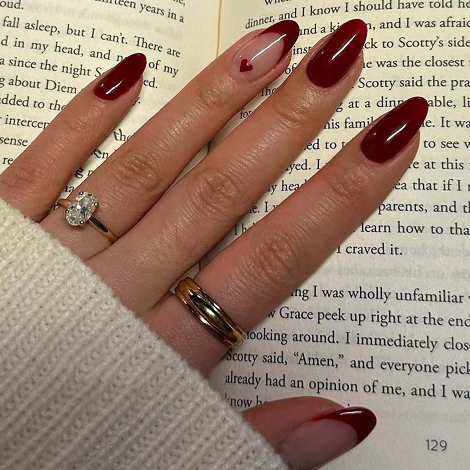 trends for living Kunstfingernägel 24 stuck abnehmbare künstliche Fingernägel in Burgunderrot, 24-tlg.